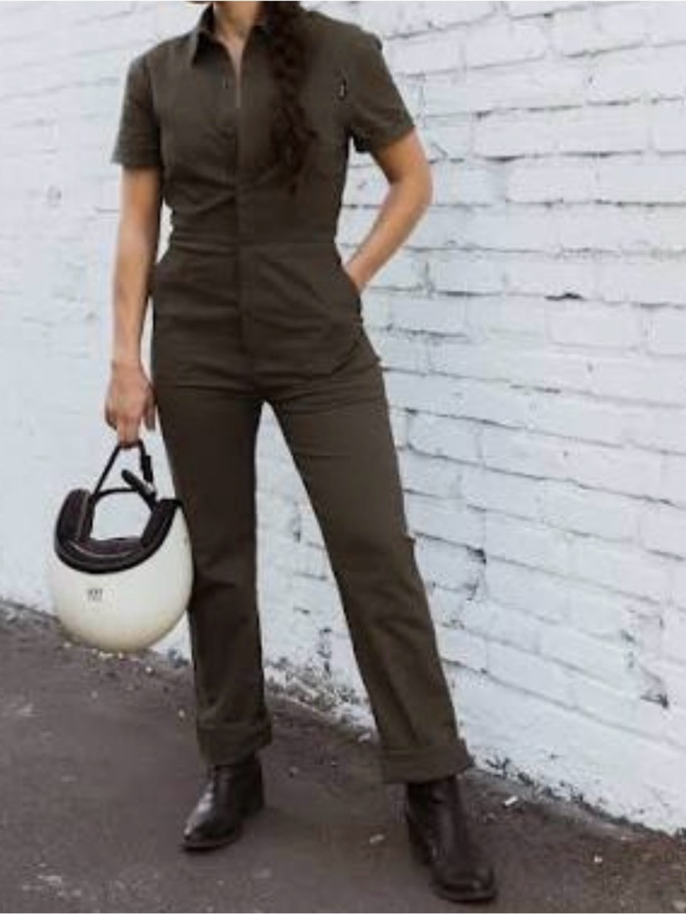 ATWYLD Pit Crew Stretchy Short-Sleeve Utility Jumpsuit L